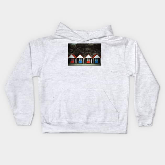 Bournemouth Beach Huts Dorset England Kids Hoodie by AndyEvansPhotos